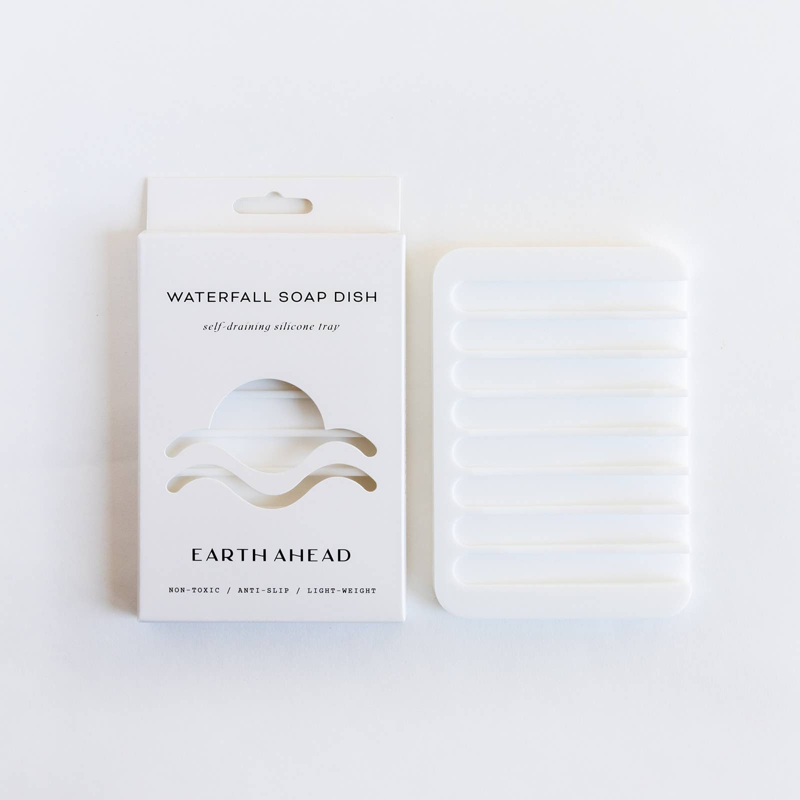 Self Draining Silicone Soap Dish | White - White Peony Organics