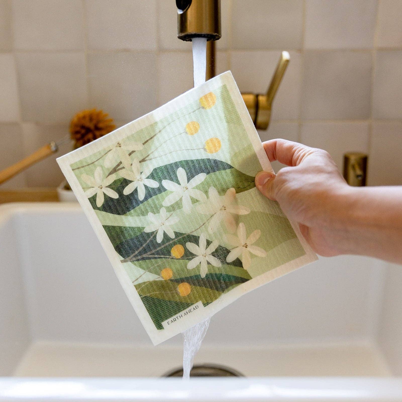 Swedish Dishcloth | Daisy Meadow - White Peony Organics
