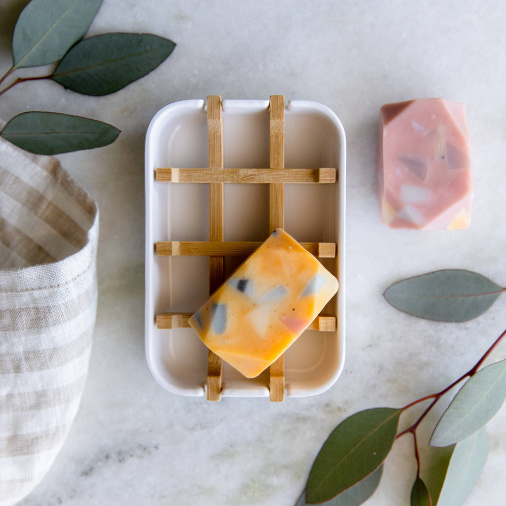 Biodegradable Soap Dish Tray | White - White Peony Organics