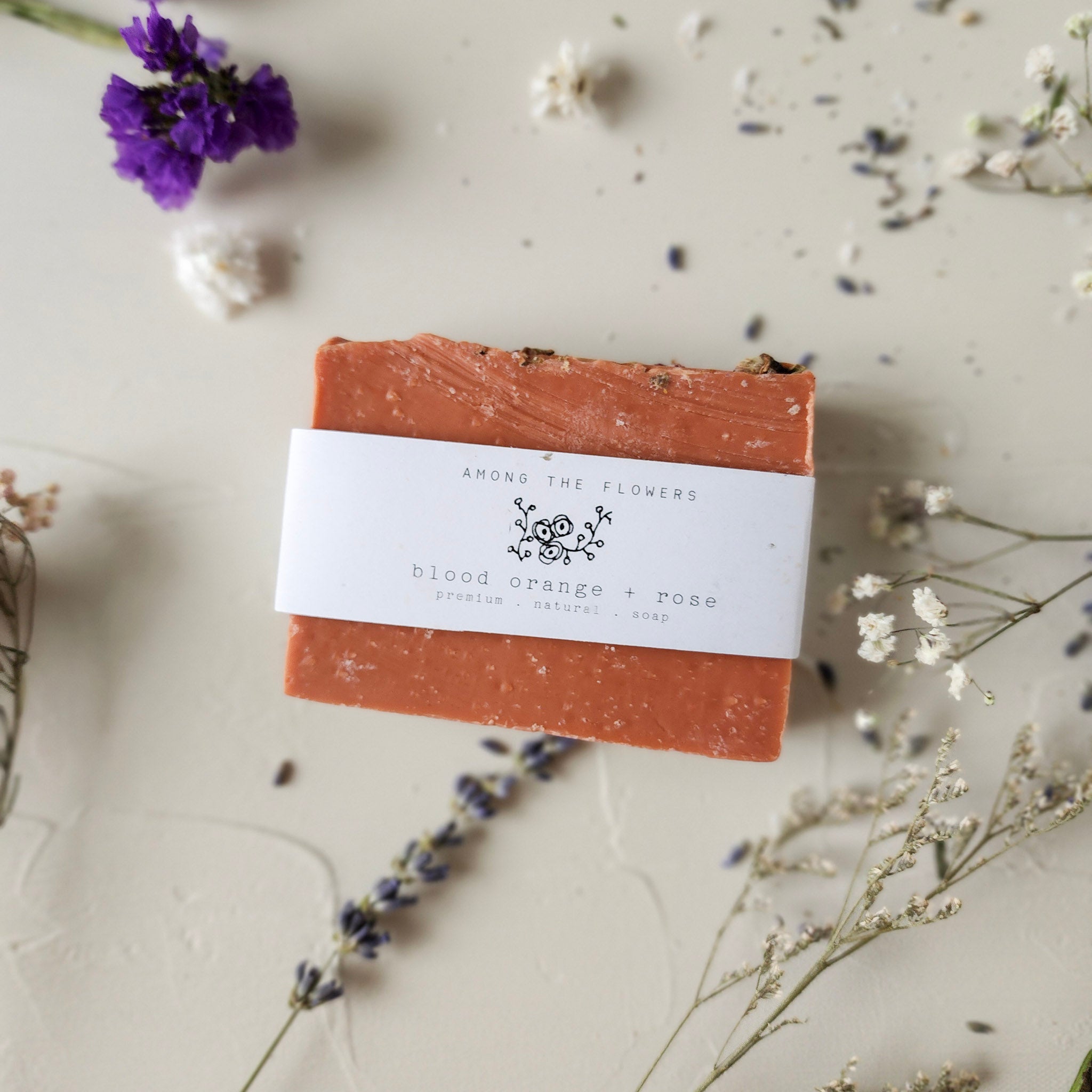Handmade Soap | Blood Orange + Rose - White Peony Organics