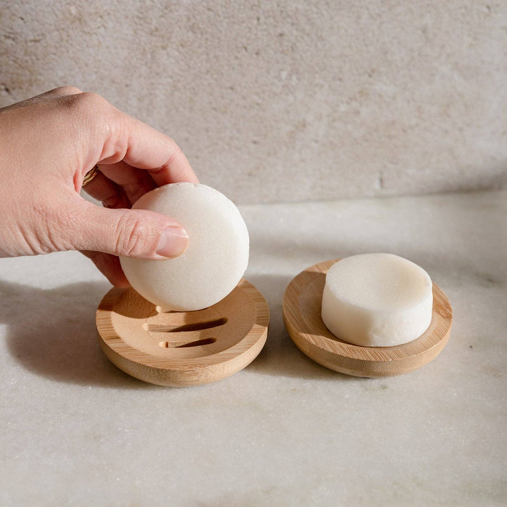Round Bamboo Shampoo & Conditioner Bar Holder | 2-pack - White Peony Organics