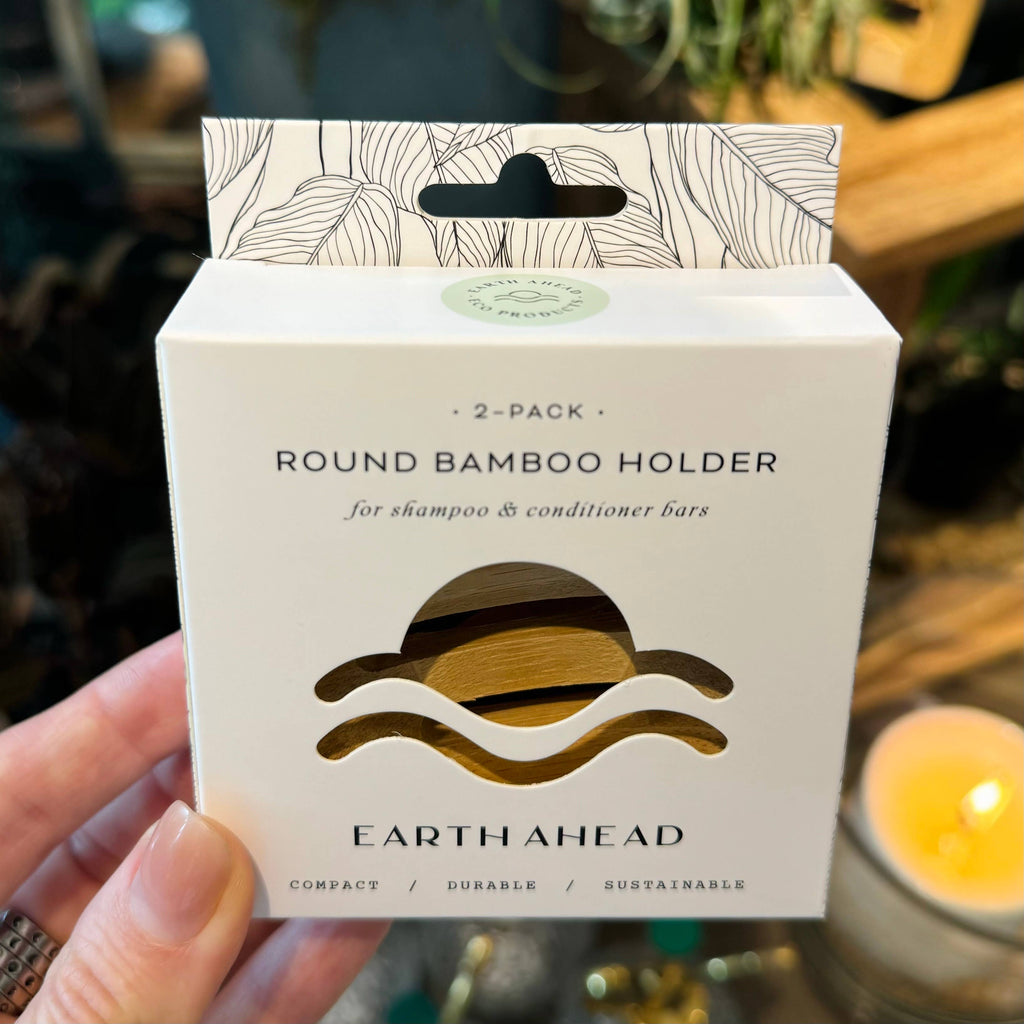 Round Bamboo Shampoo & Conditioner Bar Holder | 2-pack - White Peony Organics