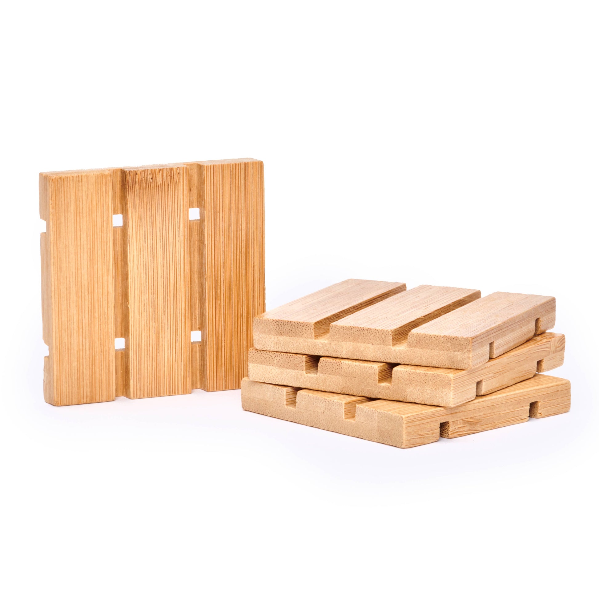Bamboo Square Soap Dish - White Peony Organics