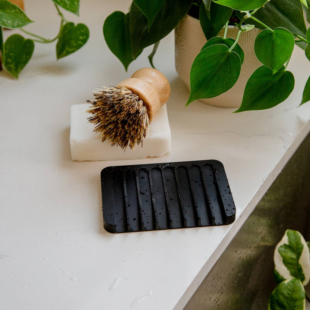 Self Draining Silicone Soap Dish | White - White Peony Organics