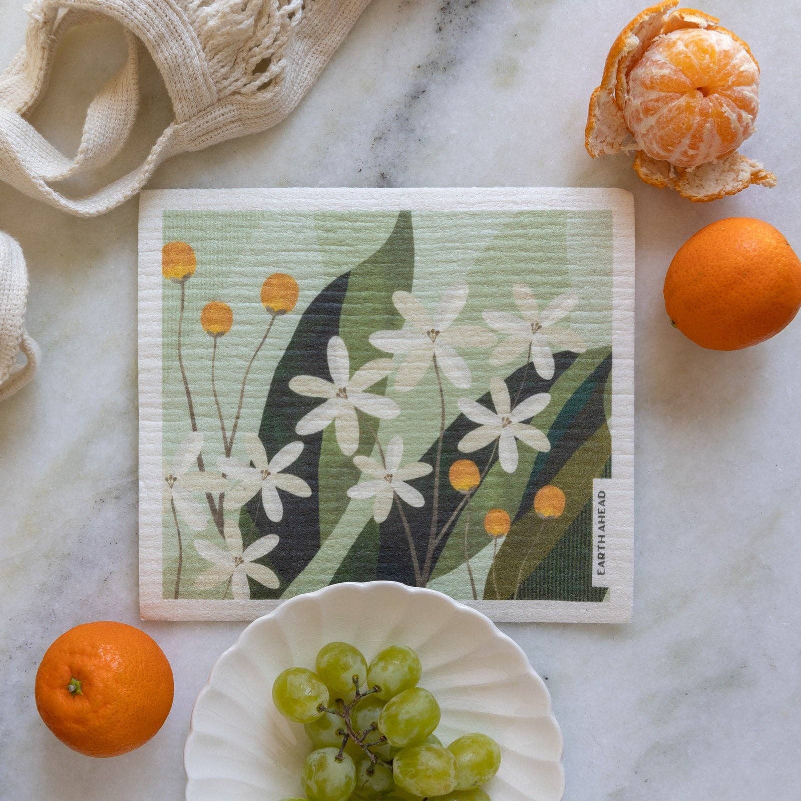 Swedish Dishcloth | Daisy Meadow - White Peony Organics