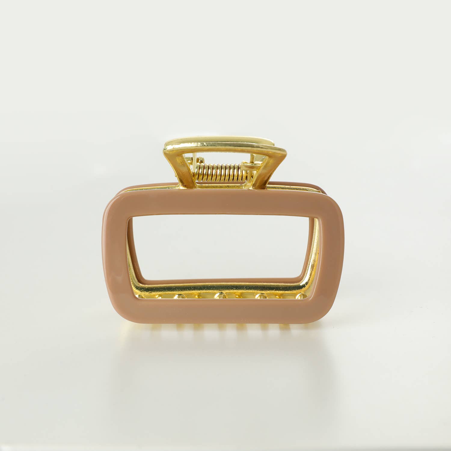 Eco-Friendly Metal Hollow Rectangle Claw Clip | Harlow - White Peony Organics