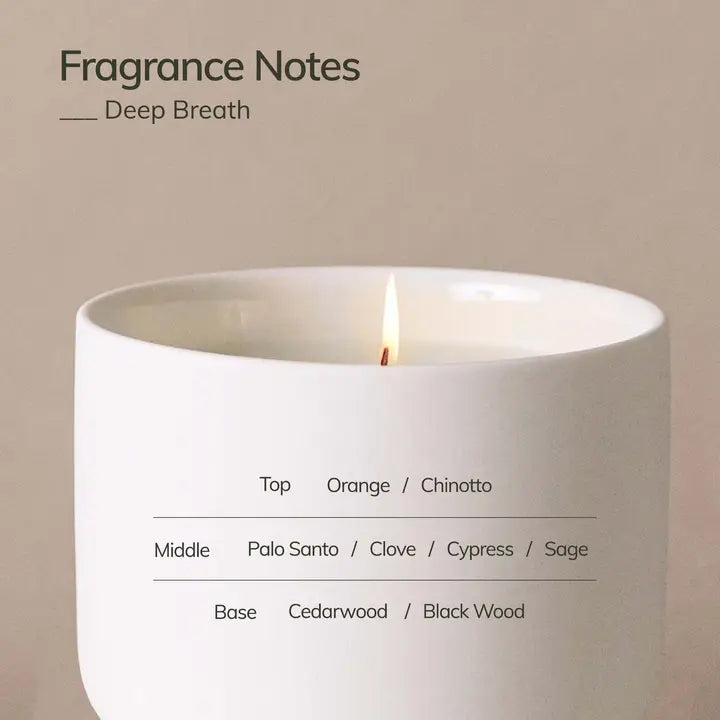Aromatherapy Candle | Deep Breath - White Peony Organics