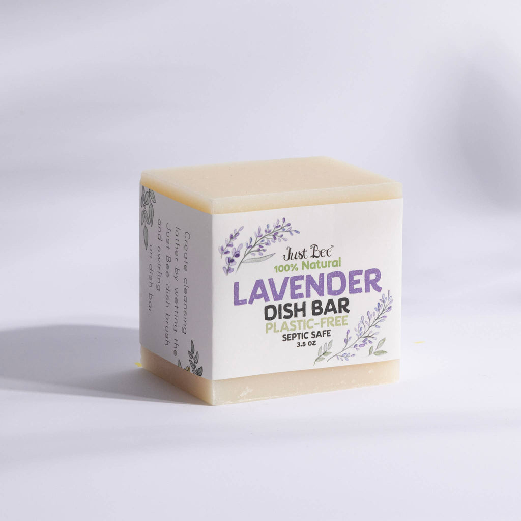 Lavender Dish Bar | Plastic Free by Just Bee - White Peony Organics