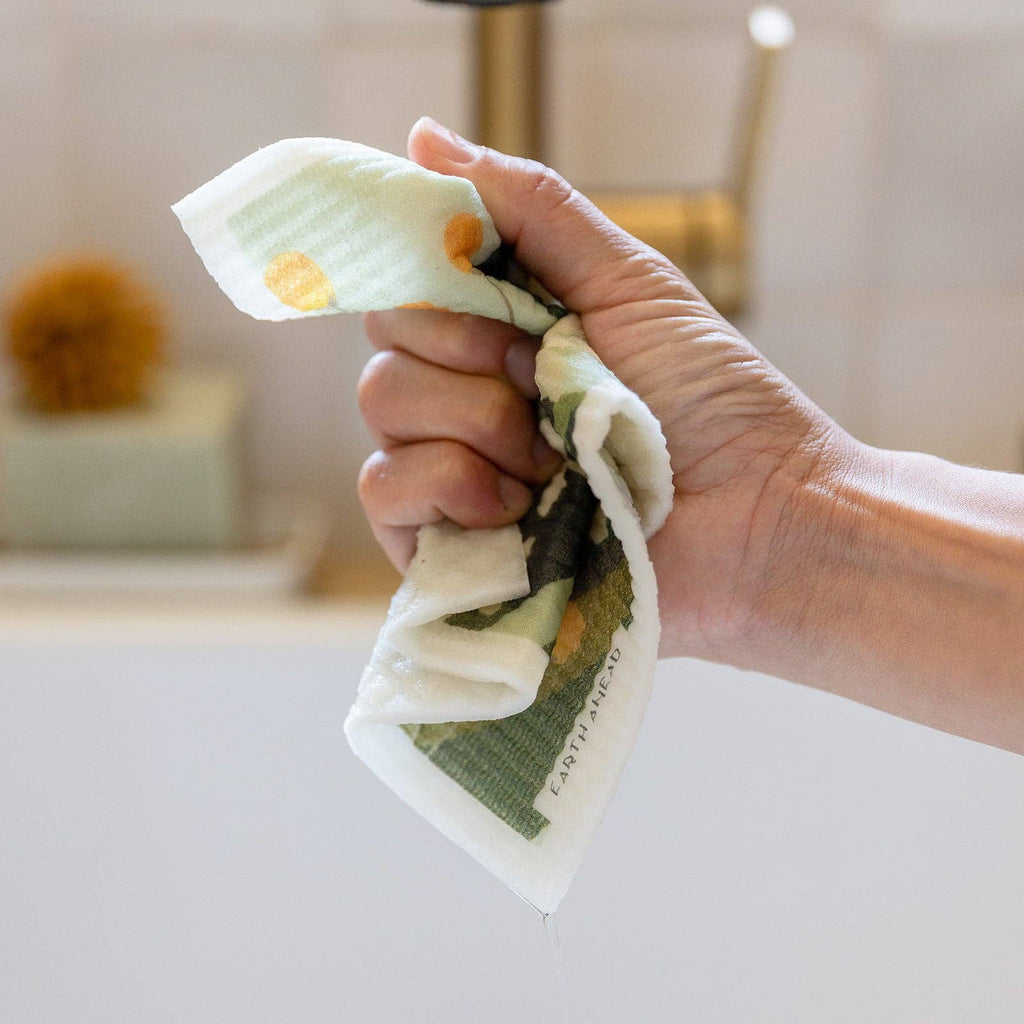 Swedish Dishcloth | Happy Lilies - White Peony Organics