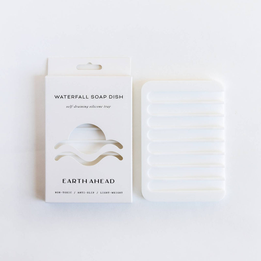 Self Draining Silicone Soap Dish | White - White Peony Organics