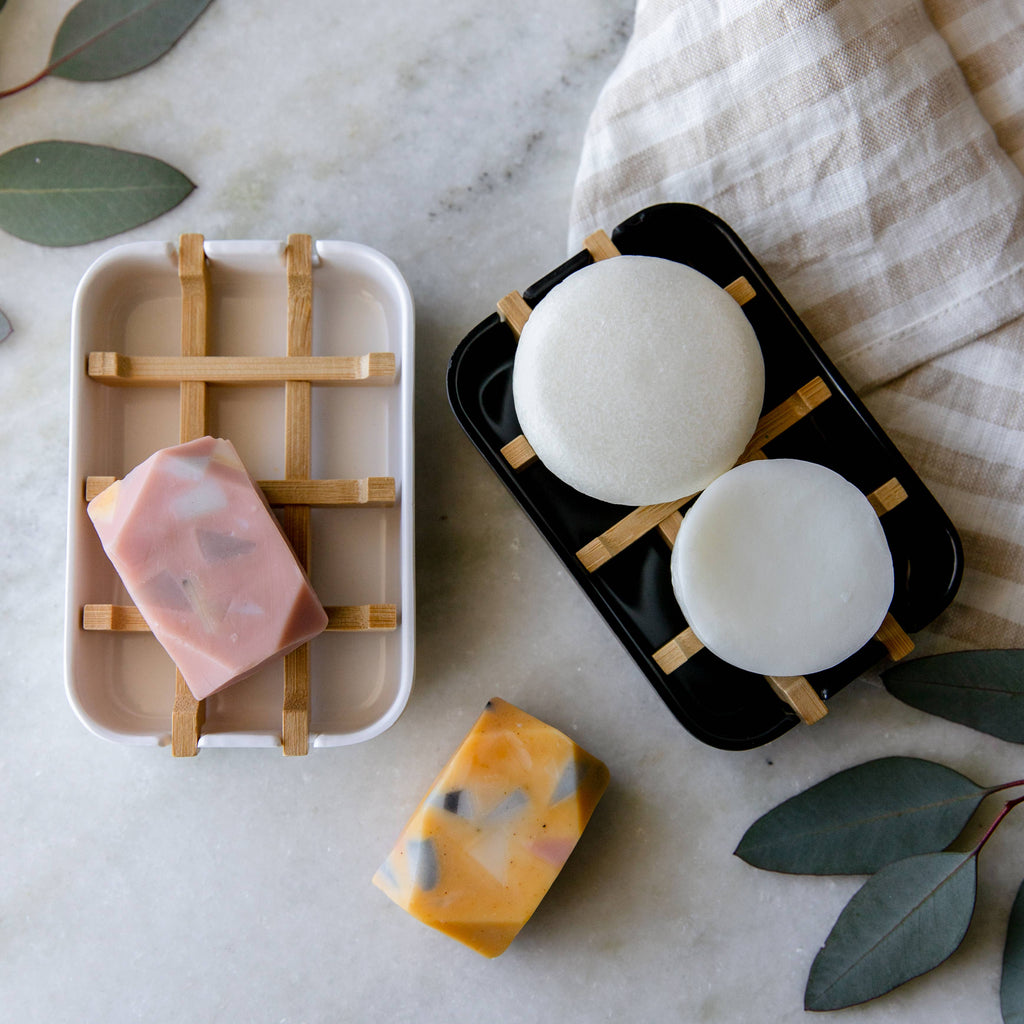 Biodegradable Soap Dish Tray | White - White Peony Organics