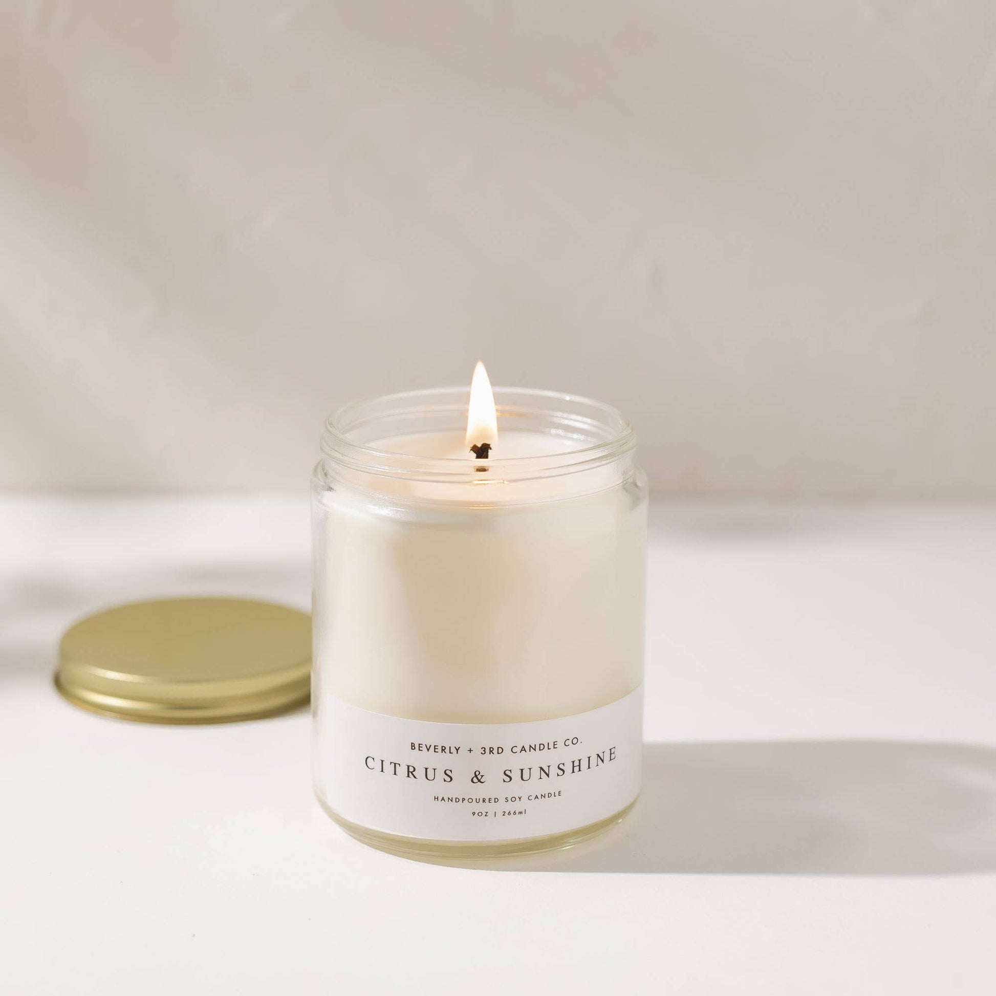 Hand-Poured Soy Candle | Citrus & Sunshine - White Peony Organics